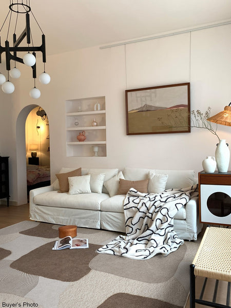 Unique Large Contemporary Floor Carpets for Living Room, Dining Room Modern Rugs, Extra Large Geometric Modern Rugs in Bedroom, Modern Rugs for Sale-Grace Painting Crafts