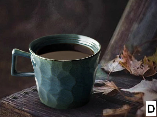 Modern Handmade Pottery Coffee Cup, Creative Brown White Black Blue Ceramic Coffee Mugs, Large Unique Tea Cup, Large Capacity Coffee Cups-Grace Painting Crafts