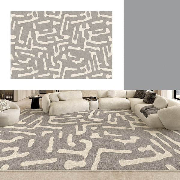 Modern Rugs for Living Room, Gray Modern Rugs for Bedroom, Large Geometric Rugs, Contemporary Area Rugs for Dining Room-Grace Painting Crafts