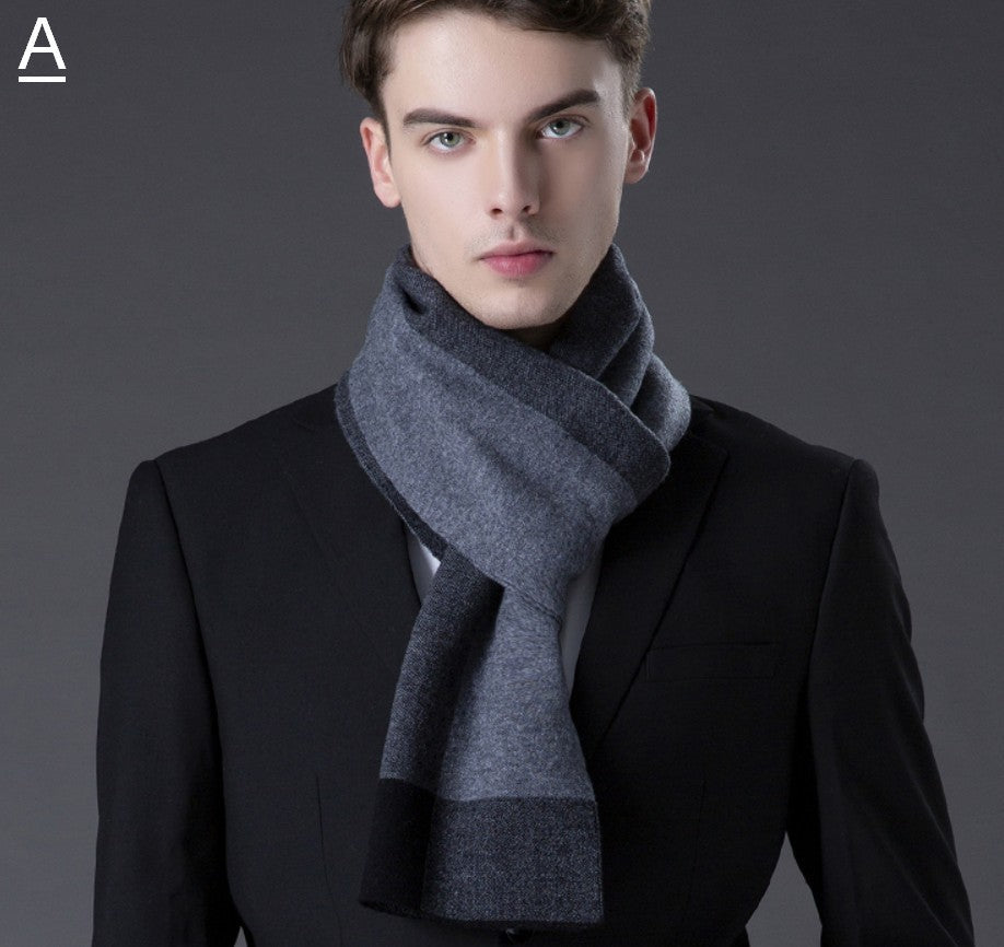 Business Casual Scarf Men, Long Thick Wool Scarf, Men's Winter Scarf, Formal Men Scarf Styles, Fashion Scarf, Christmas Gift for Men, Men's Wool Scarf Winter-Grace Painting Crafts