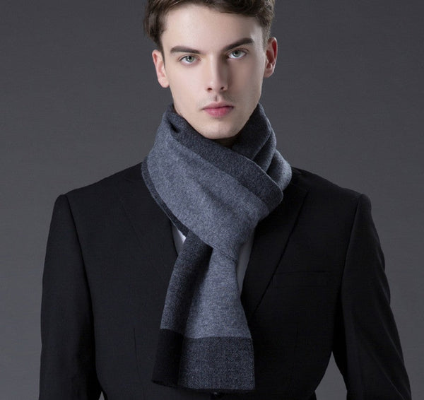 Business Casual Scarf Men, Long Thick Wool Scarf, Men's Winter Scarf, Formal Men Scarf Styles, Fashion Scarf, Christmas Gift for Men, Men's Wool Scarf Winter-Grace Painting Crafts