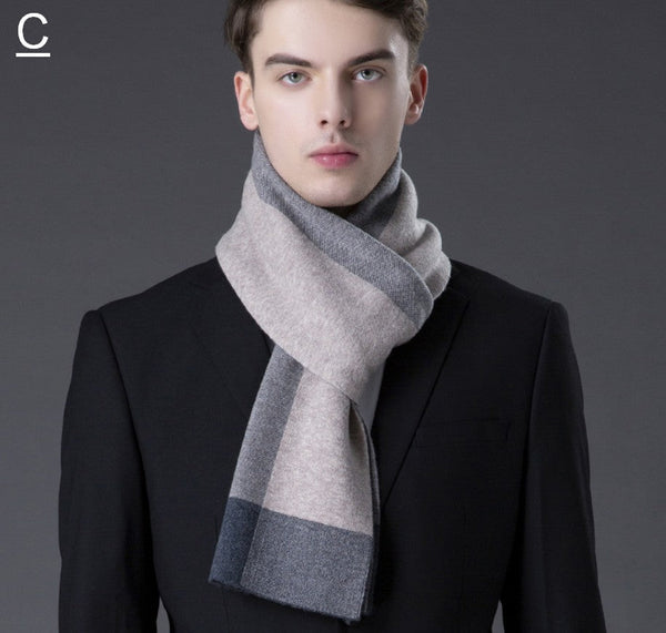 Business Casual Scarf Men, Long Thick Wool Scarf, Men's Winter Scarf, Formal Men Scarf Styles, Fashion Scarf, Christmas Gift for Men, Men's Wool Scarf Winter-Grace Painting Crafts