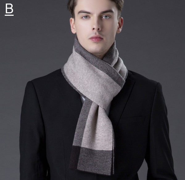 Business Casual Scarf Men, Long Thick Wool Scarf, Men's Winter Scarf, Formal Men Scarf Styles, Fashion Scarf, Christmas Gift for Men, Men's Wool Scarf Winter-Grace Painting Crafts
