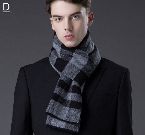 Men's Wool Scarf Winter, Cashmere Scarf for Gentleman, Long Thick Wool Scarf, Men's Winter Scarf, Fashion Scarf, Christmas Gift for Men-Grace Painting Crafts
