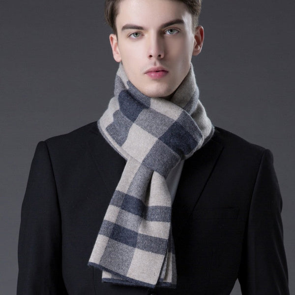 Men's Wool Scarf Winter, Cashmere Scarf for Gentleman, Long Thick Wool Scarf, Men's Winter Scarf, Fashion Scarf, Christmas Gift for Men-Grace Painting Crafts