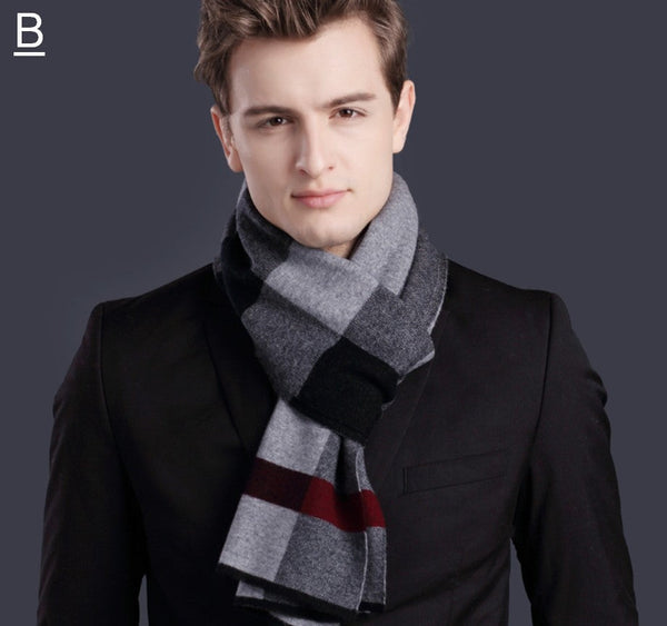 Christmas Gift for Men, Men's Wool Scarf Winter, Thick Wool Scarf, Men's Winter Scarf, Formal Men Scarf Styles, Business Casual Scarf Men, Fashion Scarf-Grace Painting Crafts
