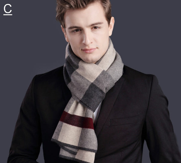 Thick Wool Scarf, Men's Winter Scarf, Formal Men Scarf Styles, Business Casual Scarf Men, Fashion Scarf, Christmas Gift for Men, Men's Wool Scarf Winter-Grace Painting Crafts