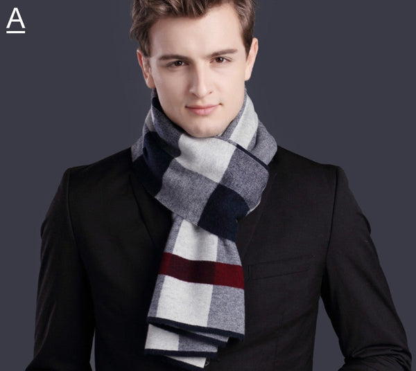 Christmas Gift for Men, Men's Wool Scarf Winter, Thick Wool Scarf, Men's Winter Scarf, Formal Men Scarf Styles, Business Casual Scarf Men, Fashion Scarf-Grace Painting Crafts