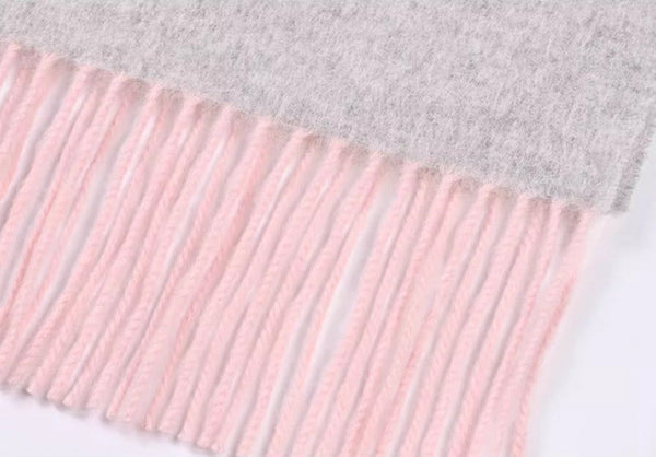 Light Gray and Dusty Rose Fashion Scarf, Christmas Gift, Gifts for Her, Long Wool Scarf, Soft Wool Scarf for Women, Warm Cape, Evening Wrap, Winter Shawl, Elegant Shawl-Grace Painting Crafts