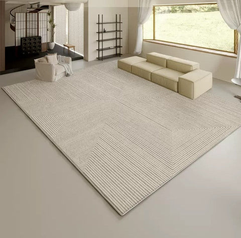 Soft Modern Rugs under Coffee Table, Modern Living Room Area Rugs, Geometric Floor Carpets, Bedroom Modern Rugs, Modern Rugs for Dining Room Table-Grace Painting Crafts