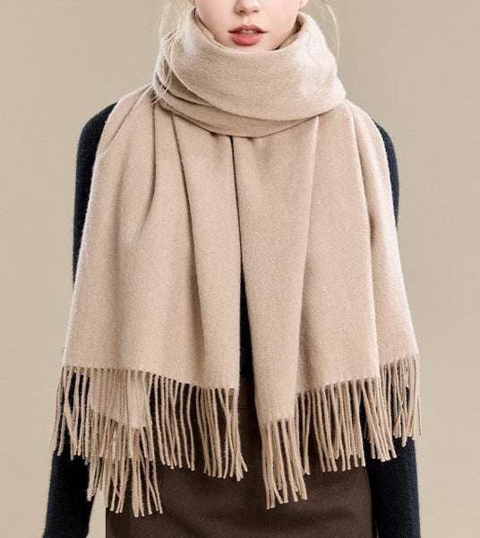 Soft Wool Scarf for Women, Long Wool Scarf, Evening Wrap, Camel Brown Winter Shawl, Elegant Shawl, Warm Cape, Fashion Scarf, Christmas Gift, Gifts for Women-Grace Painting Crafts