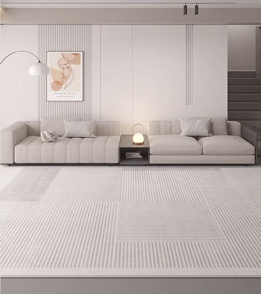 Abstract Contemporary Rugs for Bedroom, Grey Modern Rugs under Sofa, Large Modern Rugs in Living Room, Dining Room Floor Rugs, Modern Rugs for Office-Grace Painting Crafts