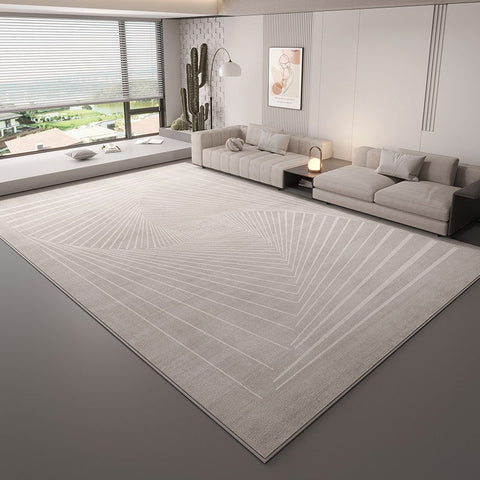 Contemporary Floor Carpets for Living Room, Grey Geometric Modern Rugs in Bedroom, Large Modern Rugs for Sale, Dining Room Modern Rugs-Grace Painting Crafts