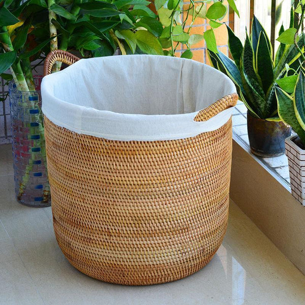 Oversized Laundry Storage Baskets, Round Storage Baskets, Storage Baskets for Clothes, Extra Large Rattan Storage Baskets, Storage Baskets for Bathroom-Grace Painting Crafts