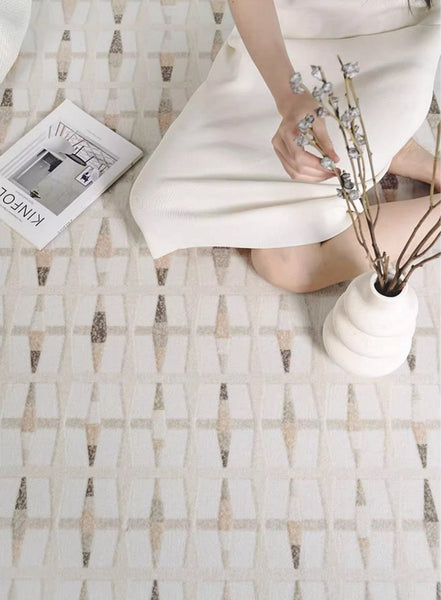 Abstract Area Rugs for Living Room, Modern Rugs under Dining Room Table, Modern Carpets for Kitchen, Geometric Contemporary Modern Rugs Next to Bed-Grace Painting Crafts