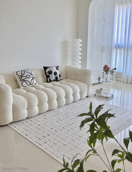 Abstract Area Rugs for Living Room, Modern Rugs under Dining Room Table, Modern Carpets for Kitchen, Geometric Contemporary Modern Rugs Next to Bed-Grace Painting Crafts