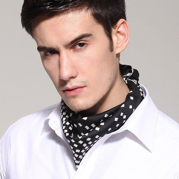 Mens Dress Silk Scarf, Pure Silk Square Scarf, Soft Silk Scarf Mens, Skinny Silk Scarf Men, Silk Neckerchief For Men, Summer Silk Scarf Men, Formal Silk Scarf Mens, Small Square Silk Scarf-Grace Painting Crafts