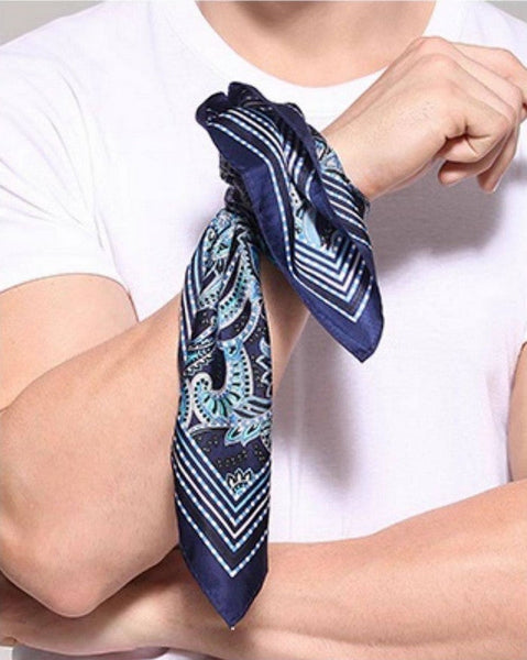 Pure Silk Square Scarf, Soft Silk Scarf Mens, Mens Dress Silk Scarf, Skinny Silk Scarf Men, Silk Neckerchief For Men, Summer Silk Scarf Men, Formal Silk Scarf Mens, Small Square Silk Scarf-Grace Painting Crafts