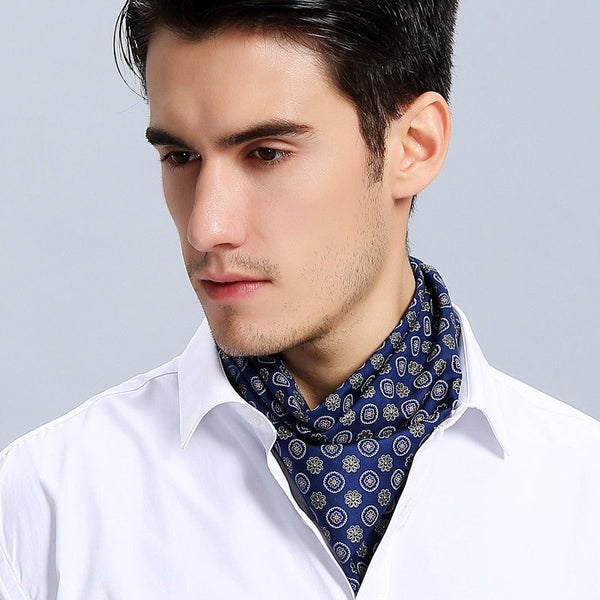 Mens Silk Neck Scarf, Silk Scarf For Work, Casual Silk Scarf Mens, Short Silk Scarf Business, Mens Silk Head Scarf, Lightweight Silk Scarf Men, Silk Ascot Scarf Men-Grace Painting Crafts