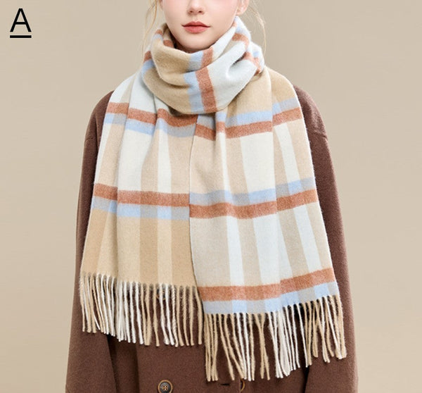 Elegant Wool Scarves, Winter Wool Scarf, Warm Winter Scarf, Holiday Scarf, Christmas Gifts for Her, Cold Weather Scarf, Fashion Scarf, Soft Cashmere Scarf for Girls-Grace Painting Crafts