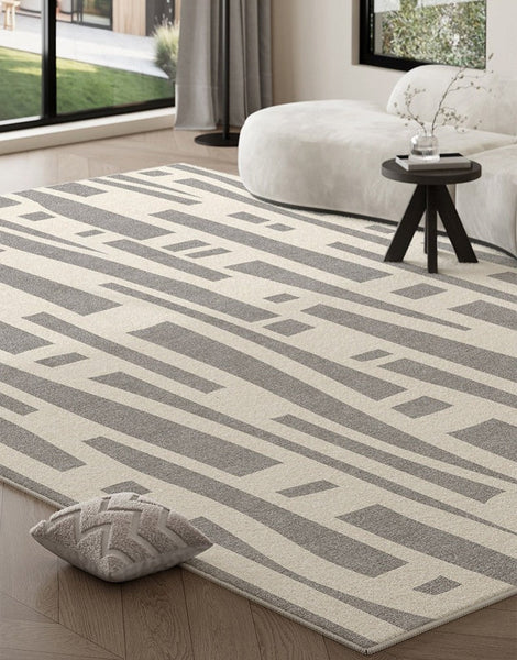 Large Modern Rugs for Living Room, Gray Geometric Area Rugs for Bedroom, Contemporary Area Rugs for Dining Room-Grace Painting Crafts