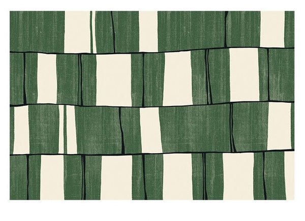 Contemporary Modern Rugs, Green Geometric Carpets, Abstract Modern Rugs for Living Room, Soft Modern Rugs under Dining Room Table-Grace Painting Crafts