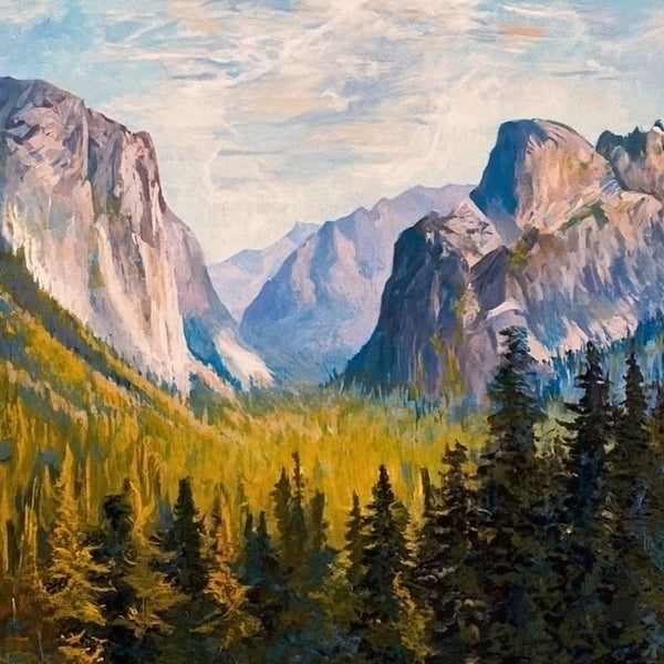 Original Small Landscape Paintings, Small Hand Painted Canvas Art, Yosemite National Park Mountain Painting, Easy Landscape Painting Ideas, Simple Small Canvas Paintings-Grace Painting Crafts