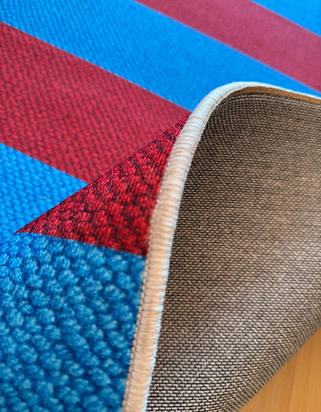 Modern Living Room Rug Ideas, Blue Mid Century Modern Rugs, Colorful Modern Rugs for Dining Room, Geometric Contemporary Area Rugs-Grace Painting Crafts
