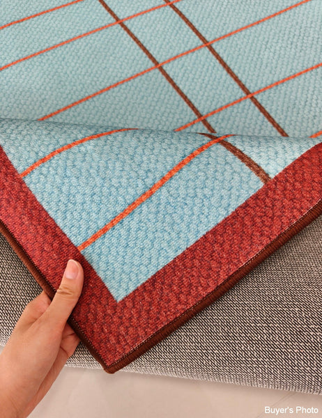 Modern Living Room Rug Ideas, Mid Century Contemporary Rugs, Geometric Modern Area Rugs, Blue Modern Rugs for Dining Room-Grace Painting Crafts