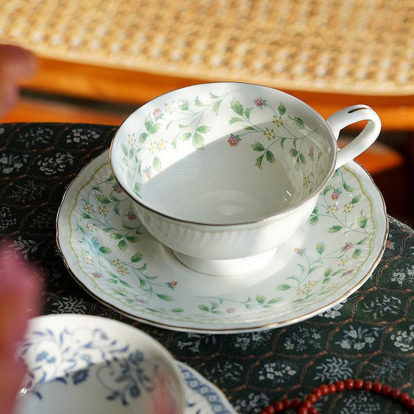 Floral Tea Cup Set, Classic British Tea Cups, Traditional Tea Cup Set, Porcelain Tea Cups, Elegant Tea Cup With Saucer, Ceramic Tea Cup with Saucer, Tea Cup Set, Vintage Tea Cup Set, Modern Ceramic Cups-Grace Painting Crafts