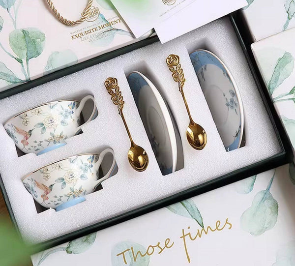 Ceramic Tea Cup Set, Luxury Tea Cup with Saucer, Elegant Coffee Cup, Porcelain Coffee Cup, Porcelain Tea cups, British Tea Cup Set, Afternoon Tea Cup with Saucer Set-Grace Painting Crafts