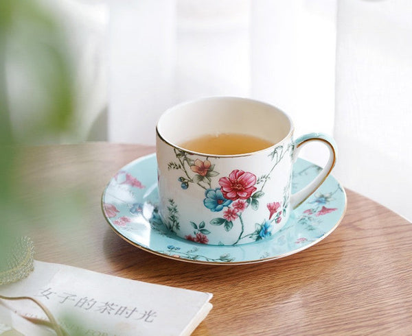 Elegant Coffee Cup, Porcelain Tea cups, British Tea Cup Set, Vintage Tea Cup Set, Afternoon Tea Cup with Saucer Set, Porcelain Coffee Cups, Coffee Cup in Gift Box-Grace Painting Crafts