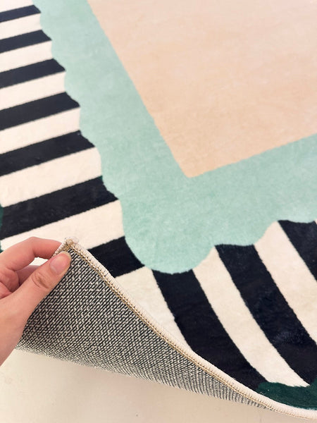 Living Room Contemporary Modern Rugs, Geometric Modern Rugs, Modern Carpets under Coffee Table, Colorful Modern Rugs for Bedroom-Grace Painting Crafts