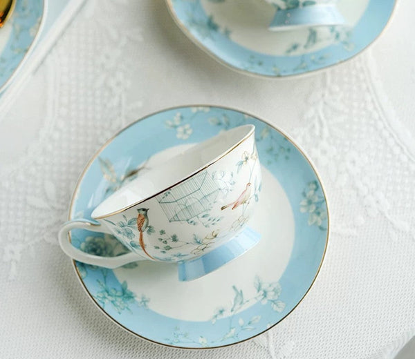 Ceramic Tea Cup Set, Luxury Tea Cup with Saucer, Elegant Coffee Cup, Porcelain Coffee Cup, Porcelain Tea cups, British Tea Cup Set, Afternoon Tea Cup with Saucer Set-Grace Painting Crafts