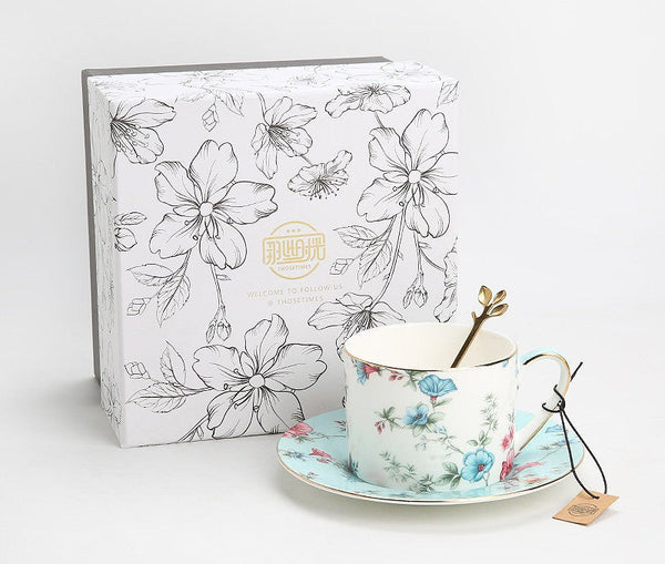 Vintage Tea Cup Set, Elegant Coffee Cup, Porcelain Tea cups, British Tea Cup Set, Afternoon Tea Cup with Saucer Set, Porcelain Coffee Cups, Coffee Cup in Gift Box-Grace Painting Crafts