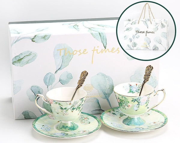 Porcelain Tea Saucer, Ceramic Tea Cup Set, British Tea Cup Set, Luxury Tea Cup Set, Elegant Coffee Cup-Grace Painting Crafts