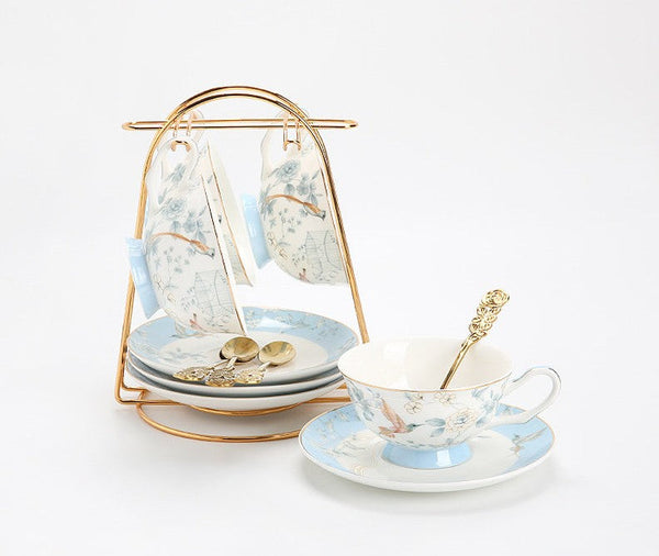 Ceramic Tea Cup Set, Luxury Tea Cup with Saucer, Elegant Coffee Cup, Porcelain Coffee Cup, Porcelain Tea cups, British Tea Cup Set, Afternoon Tea Cup with Saucer Set-Grace Painting Crafts