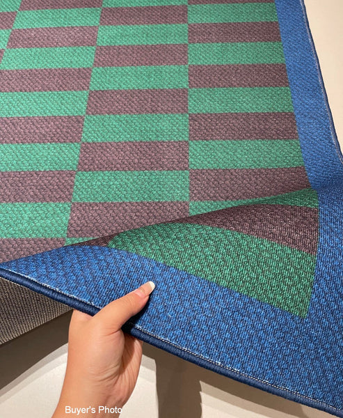 Modern Living Room Rug Ideas, Geometric Contemporary Area Rugs, Green Mid Century Modern Rugs, Colorful Modern Rugs for Dining Room-Grace Painting Crafts