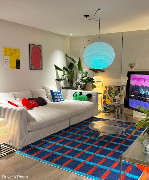Living Room Rug Ideas, Mid Century Modern Rugs, Bedroom Modern Floor Carpet, Blue Modern Rug Designs, Contemporary Modern Rugs for Dining Room-Grace Painting Crafts