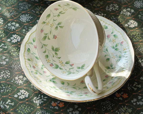 Floral Tea Cup Set, Classic British Tea Cups, Traditional Tea Cup Set, Porcelain Tea Cups, Elegant Tea Cup With Saucer, Ceramic Tea Cup with Saucer, Tea Cup Set, Vintage Tea Cup Set, Modern Ceramic Cups-Grace Painting Crafts