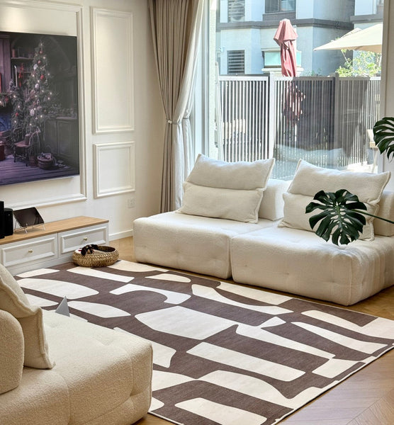 Abstract Contemporary Rugs for Bedroom, Modern Rugs under Sofa, Dining Room Floor Rugs, Modern Rug Ideas for Living Room-Grace Painting Crafts