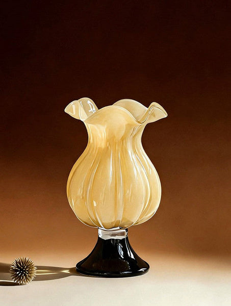 Centerpiece Contemporary Vases on Table, Mid Century Glass Vases, Unique Decorative Glass Vase, Handmade Modern Vases for Living Room, Modern Glass Vase for Flowers-Grace Painting Crafts