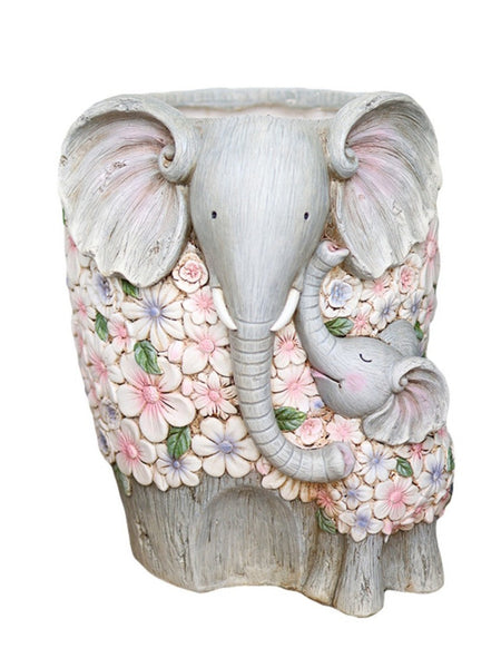 Modern Garden Flower Pot, Unique Animal Statue for Garden Ornaments, Beautiful Elephant Flowerpot, Resin Statue for Garden, Villa Outdoor Decor Gardening Ideas-Grace Painting Crafts