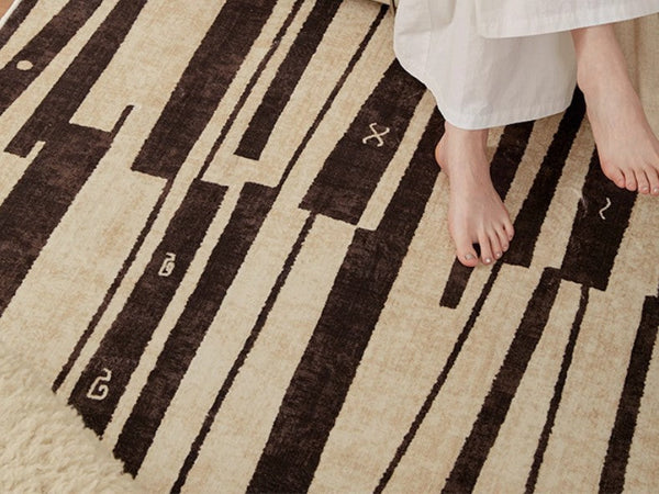 Contemporary Abstract Rugs Next to Bed, Modern Rugs under Dining Room Table, Geometric Modern Carpets for Office, Large Modern Rugs for Living Room-Grace Painting Crafts