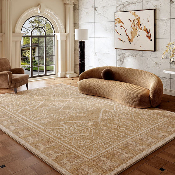 Large Modern Rugs under Dining Room Table, Contemporary Abstract Rugs Next to Bed, Geometric Modern Carpets for Office, Vintage Soft Turkish Rug for Living Room-Grace Painting Crafts