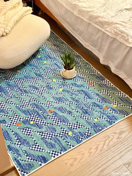 Abstract Area Rugs for Living Room, Contemporary Modern Rugs Next to Bed, Modern Carpets for Office, Geometric Modern Rugs under Dining Room Table-Grace Painting Crafts