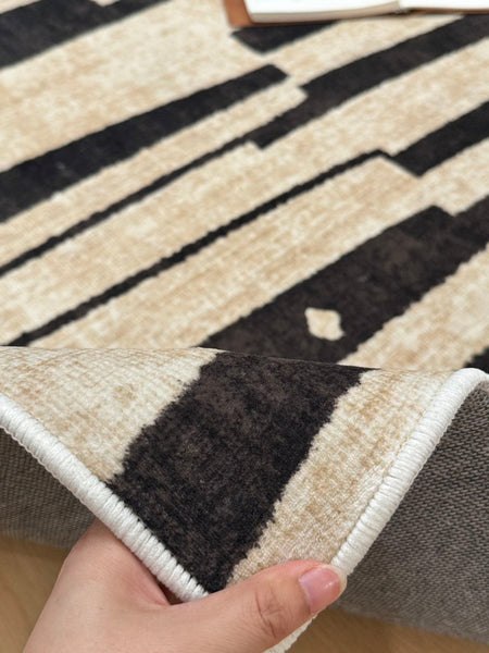 Contemporary Abstract Rugs Next to Bed, Modern Rugs under Dining Room Table, Geometric Modern Carpets for Office, Large Modern Rugs for Living Room-Grace Painting Crafts