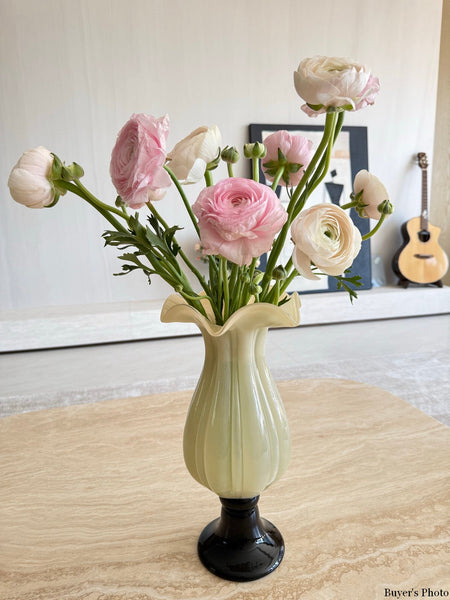 Unique Decorative Glass Vase, Centerpiece Contemporary Vases on Table, Mid Century Glass Vases, Handmade Modern Vases for Living Room, Modern Glass Vase for Flowers-Grace Painting Crafts