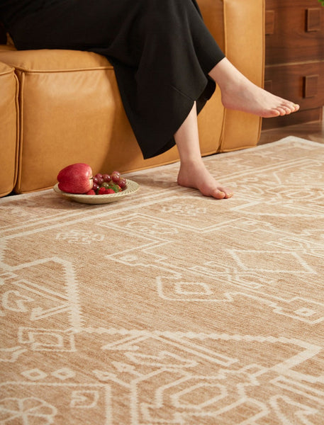 Large Modern Rugs under Dining Room Table, Contemporary Abstract Rugs Next to Bed, Geometric Modern Carpets for Office, Vintage Soft Turkish Rug for Living Room-Grace Painting Crafts