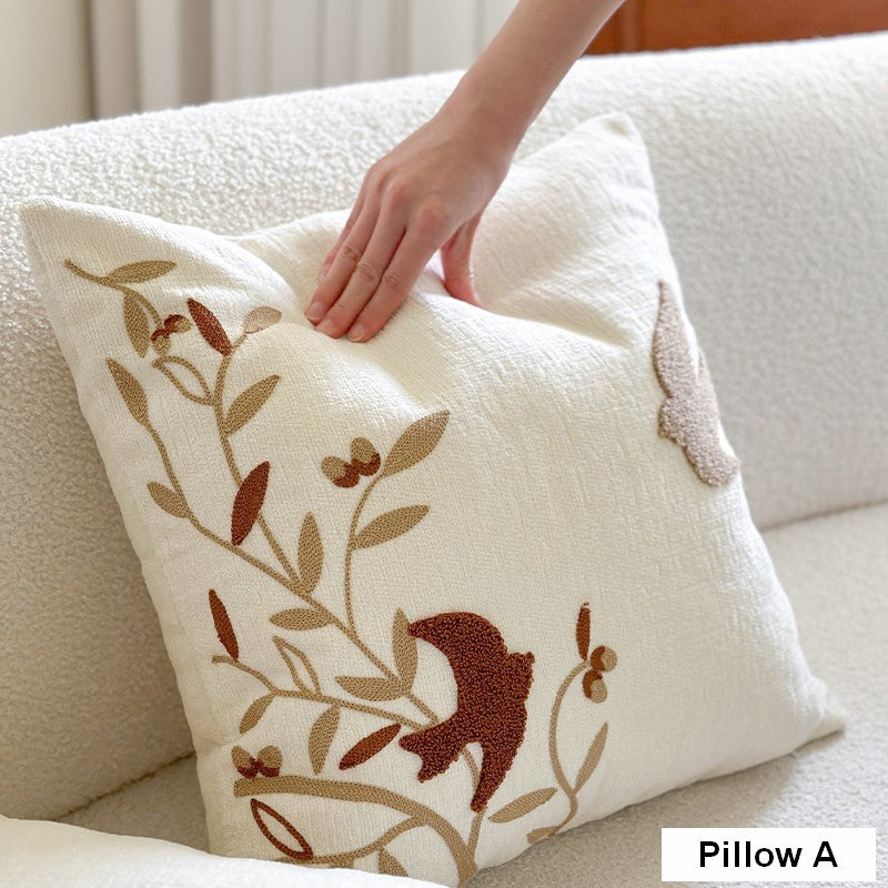 Decorative Pillows for Couch, Square Decorative Pillow Covers, Farmhouse Decorative Pillows for Sofa, Spring Swallow Decorative Pillows for Bedroom-Grace Painting Crafts